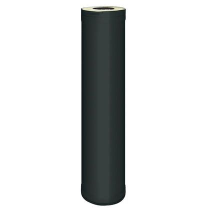 Harvia WHP1000M 1000 mm chimney extension section in black steel, studio photo on white
