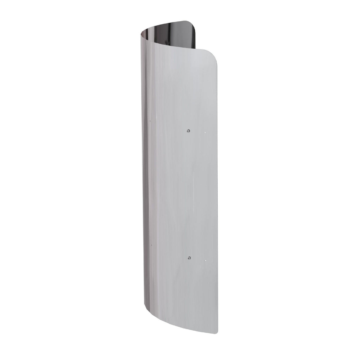 Harvia WL200PC curved protective sheath in brushed steel for Cilindro wood stoves, studio photo on white