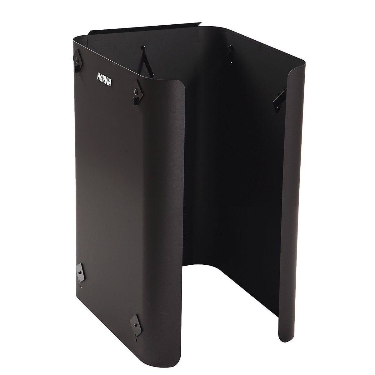 Harvia WL550 black steel protective sheath for the Pro 20 series, three-sided, studio photo on white