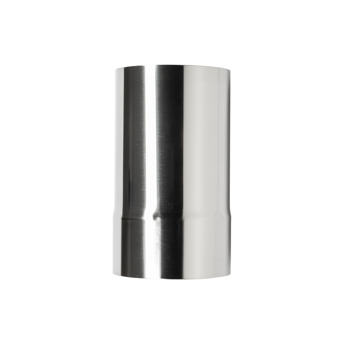 Harvia WZ11520 stainless steel smoke pipe section, 200 mm long and 115 mm across, studio photo on white