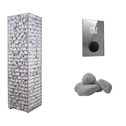 HUUM CLIFF 11 Sauna Heater Package | UKU Control and Stones sauna heater package with the mirror UKU control panel and sauna stones
