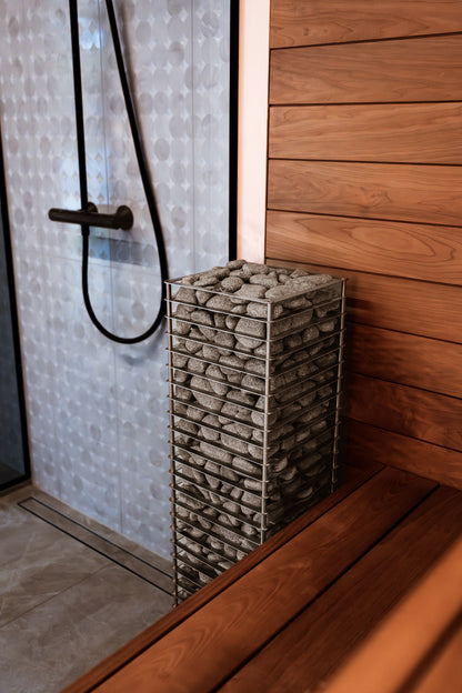 HUUM CLIFF heater in the corner of a sauna