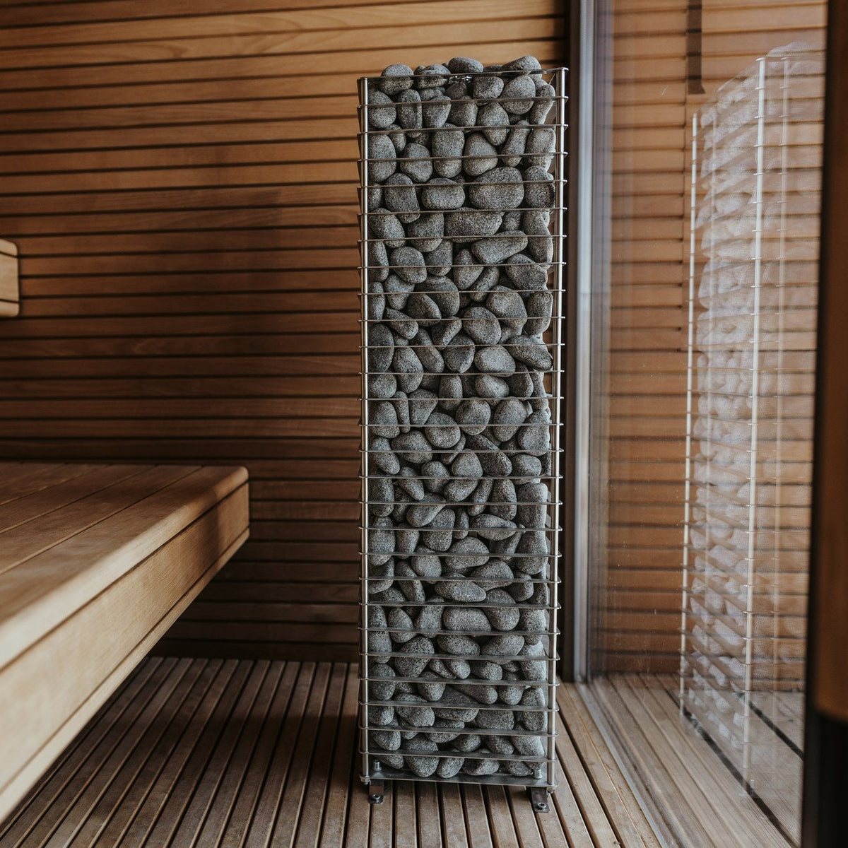 HUUM CLIFF 6 kW sauna heater in a finished sauna