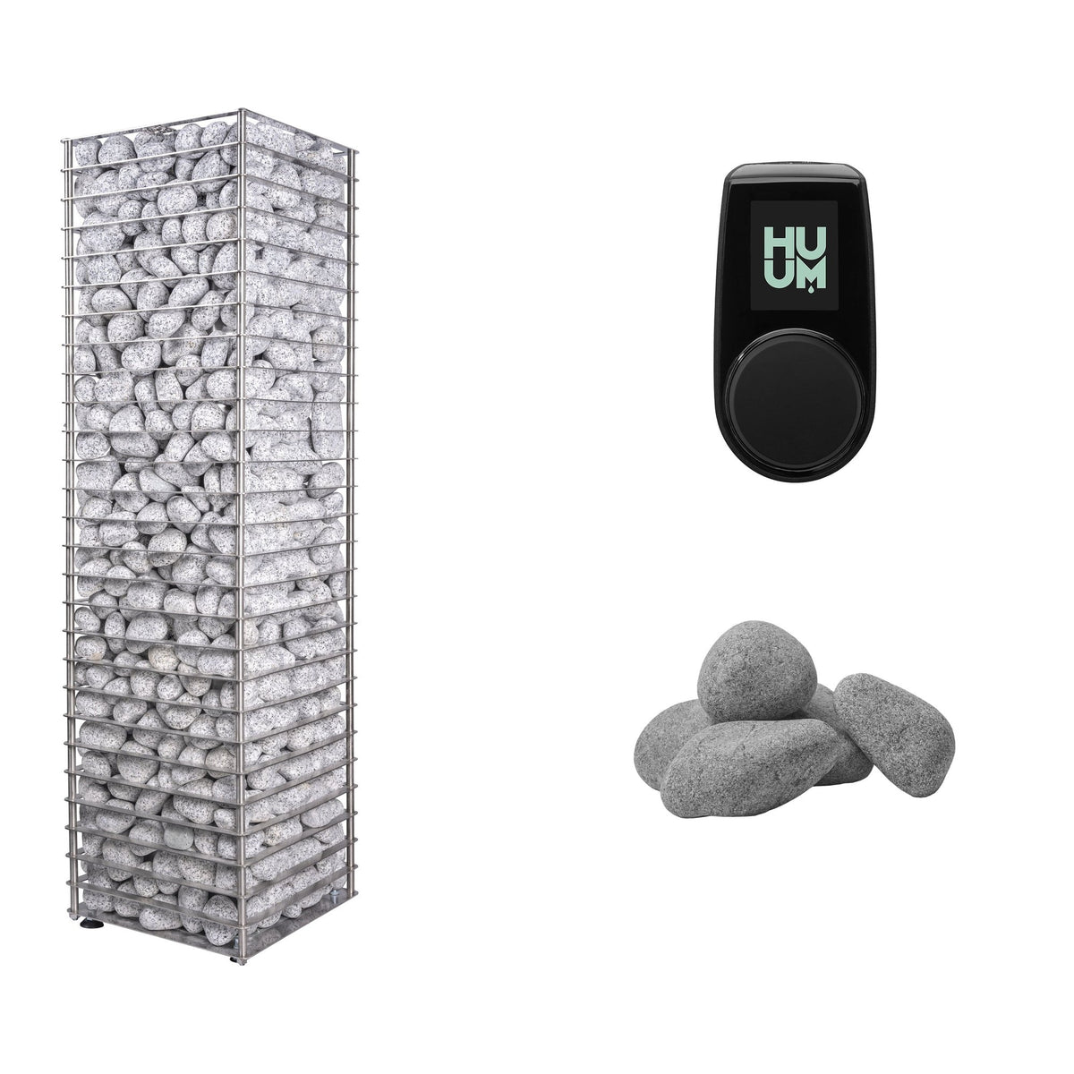 HUUM CLIFF 6 Sauna Heater Package | UKU Control and Stones sauna heater package with the black UKU control panel and sauna stones