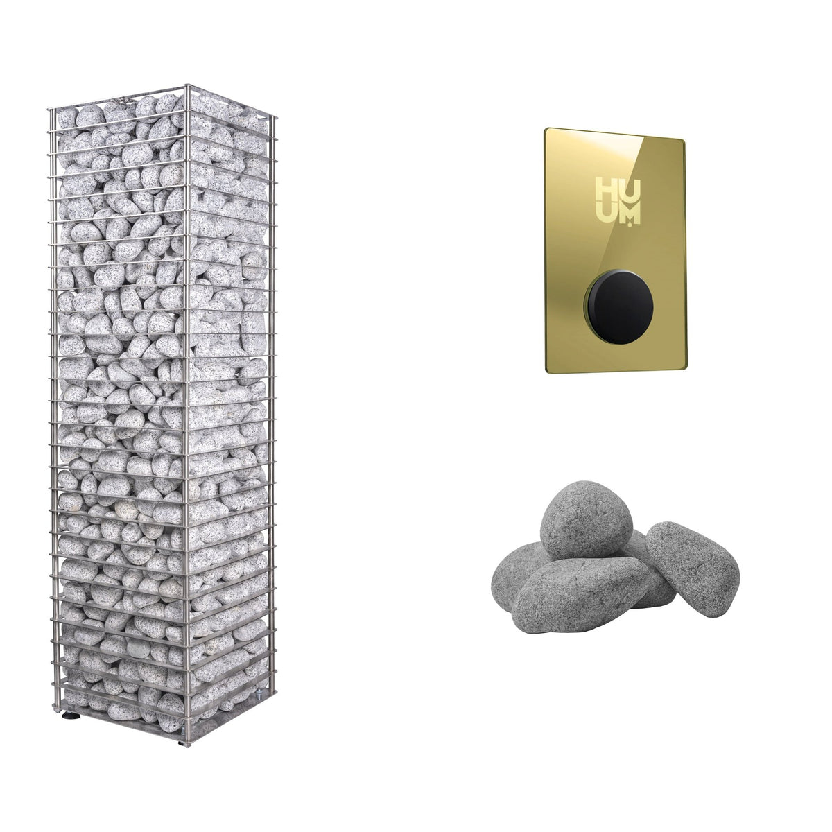HUUM CLIFF 6 Sauna Heater Package | UKU Control and Stones sauna heater package with the gold UKU control panel and sauna stones