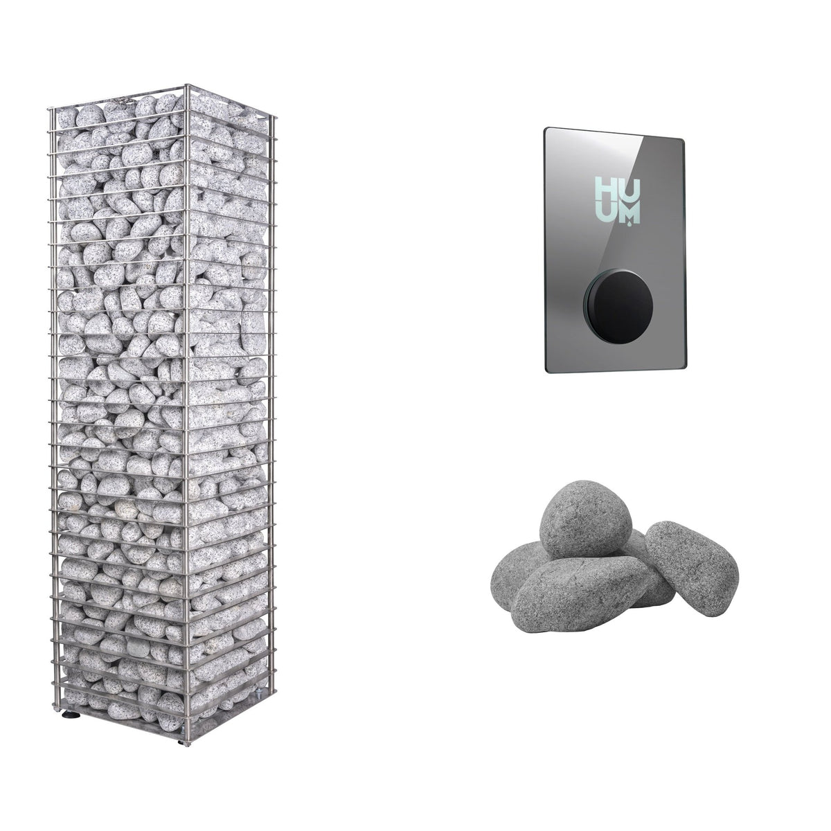 HUUM CLIFF 9 Sauna Heater Package | UKU Control and Stones sauna heater package with the mirror UKU control panel and sauna stones