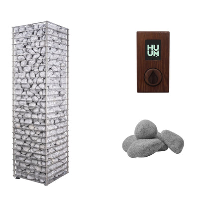 HUUM CLIFF 9 Sauna Heater Package | UKU Control and Stones sauna heater package with the thermo ash wood UKU control panel and sauna stones