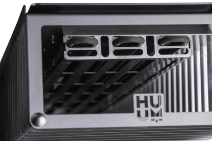 Top of the HUUM CLIFF Mini 4 sauna heater with the HUUM logo