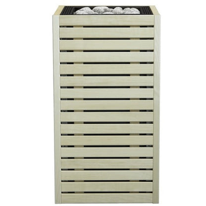 HUUM CORE with aspen wood panels and black top trim