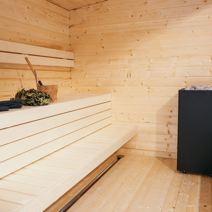 HUUM CORE Black in a pine sauna