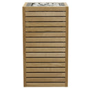 HUUM CORE with thermo-aspen wood panels and stainless steel top trim