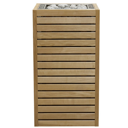 HUUM CORE with thermo-aspen wood panels and stainless steel top trim