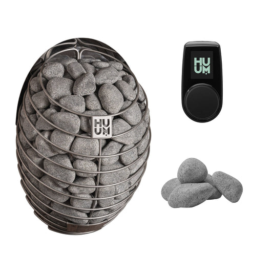 HUUM DROP 6 Sauna Heater Package | UKU Control and Stones sauna heater package with the black UKU control panel and sauna stones