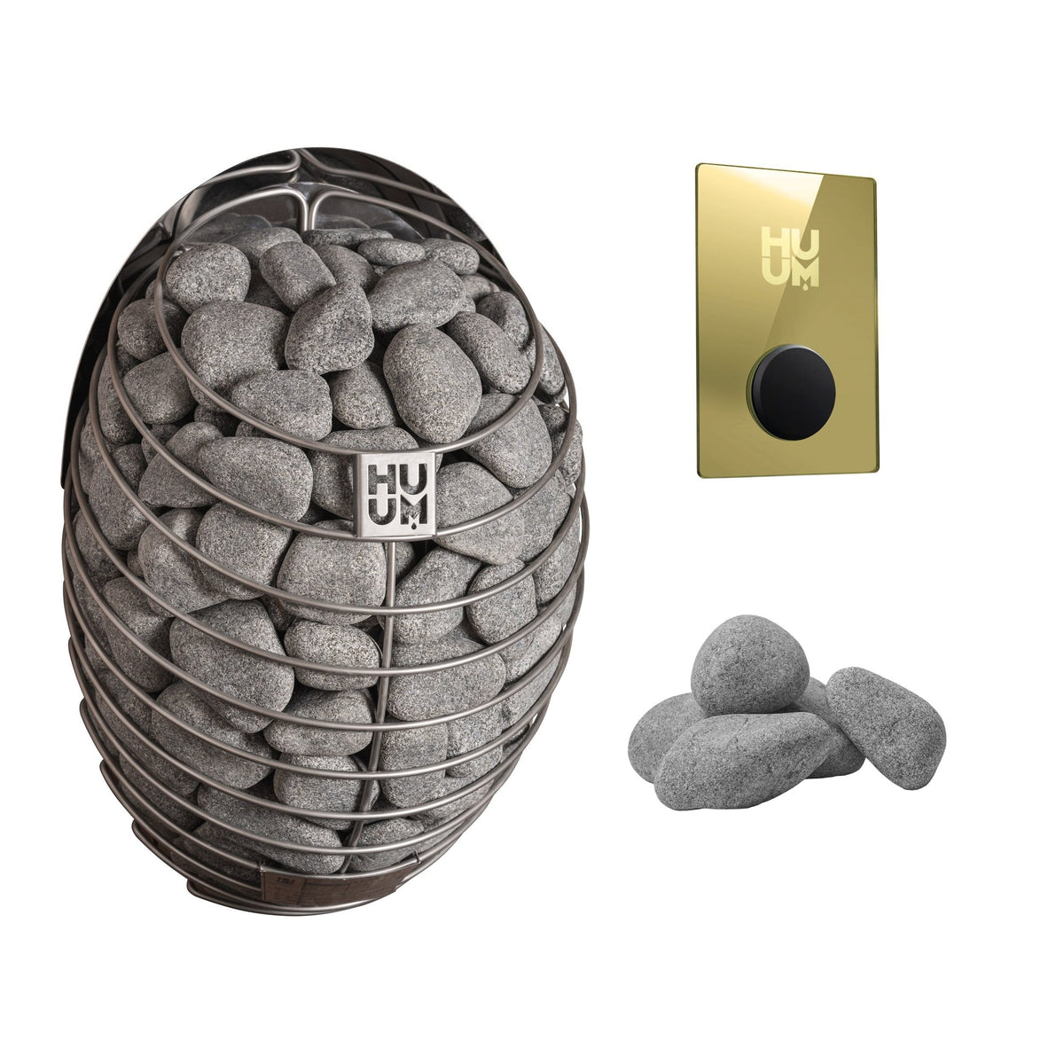 HUUM DROP 6 Sauna Heater Package | UKU Control and Stones sauna heater package with the gold UKU control panel and sauna stones