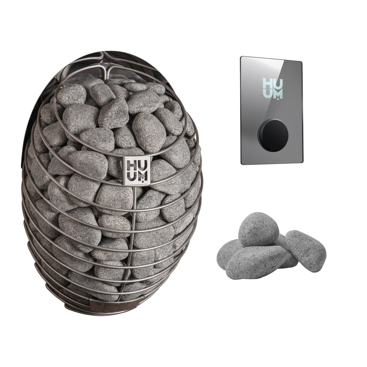 HUUM DROP 9 Sauna Heater Package | UKU Control and Stones sauna heater package with the mirror UKU control panel and sauna stones