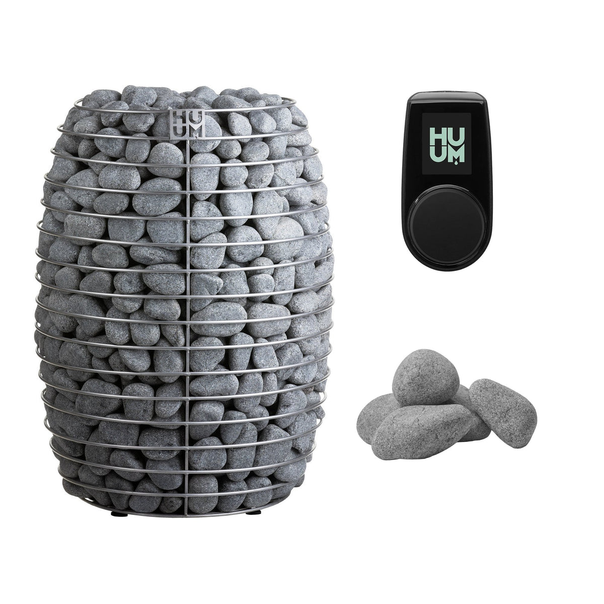 HUUM HIVE 15 Sauna Heater Package | UKU Control and Stones sauna heater package with the black UKU control panel and sauna stones