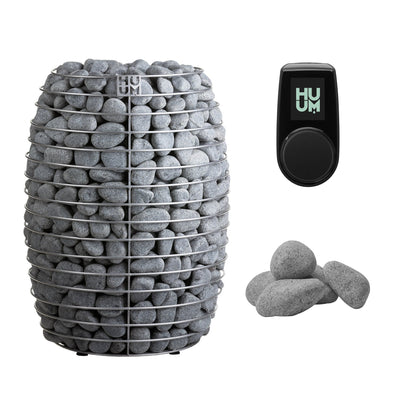 HUUM HIVE 15 Sauna Heater Package | UKU Control and Stones sauna heater package with the black UKU control panel and sauna stones