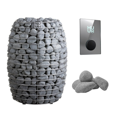 HUUM HIVE 15 Sauna Heater Package | UKU Control and Stones sauna heater package with the mirror UKU control panel and sauna stones