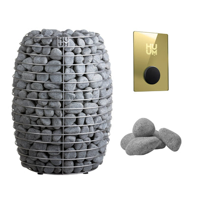 HUUM HIVE 18 Sauna Heater Package | UKU Control and Stones sauna heater package with the gold UKU control panel and sauna stones