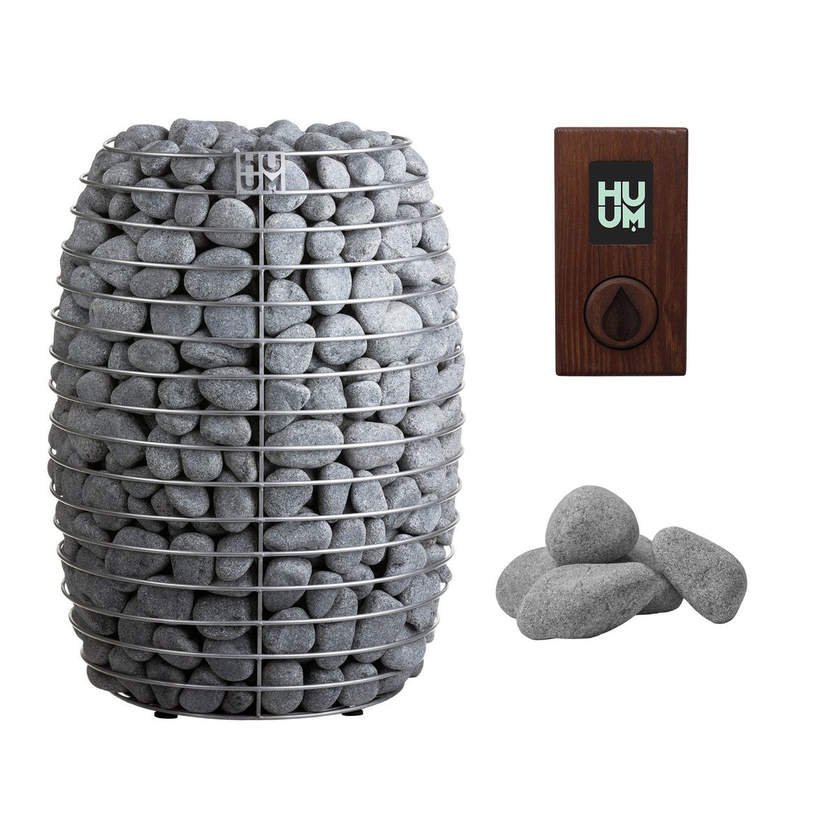HUUM HIVE 18 Sauna Heater Package | UKU Control and Stones sauna heater package with the thermo ash wood UKU control panel and sauna stones