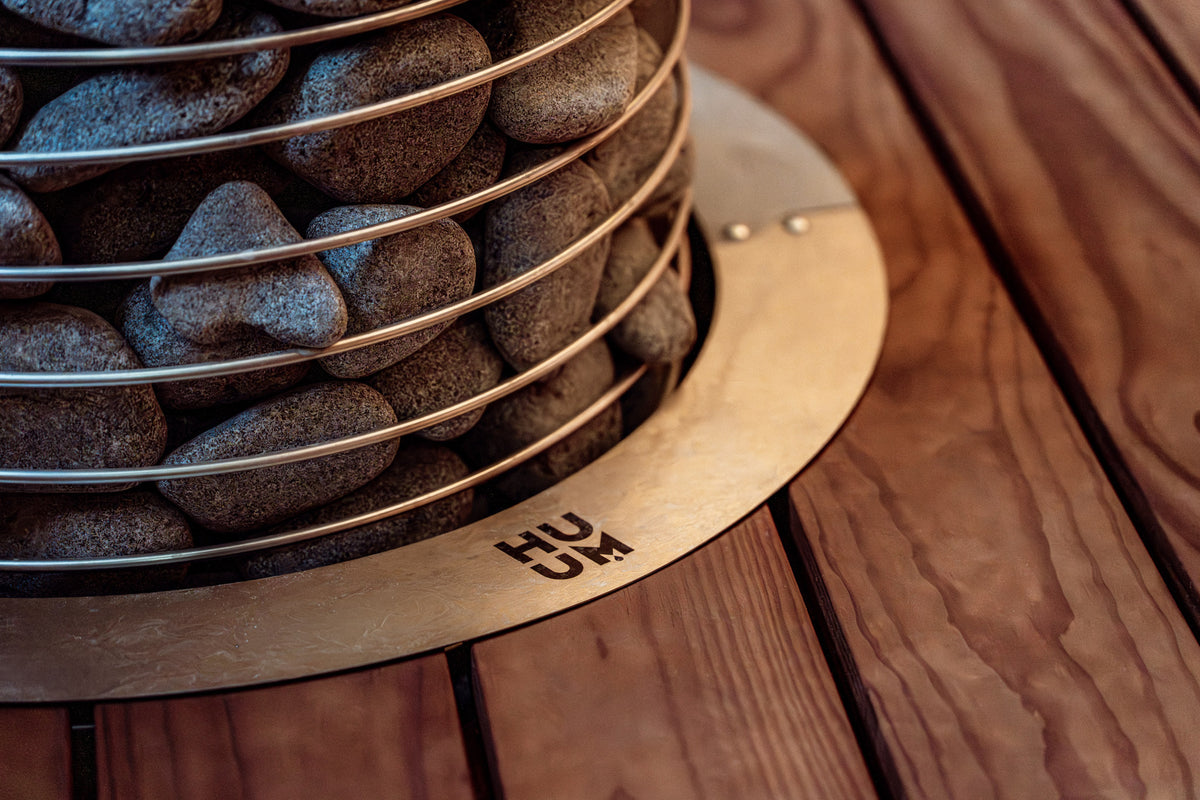 HUUM stamped embedding flange around a HIVE series heater