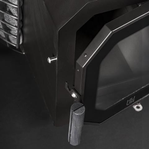 Firebox door of the HUUM HIVE Flow Mini LS sauna stove