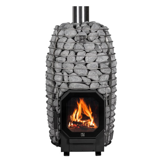 HUUM HIVE Flow wood burning sauna stove seen from the front