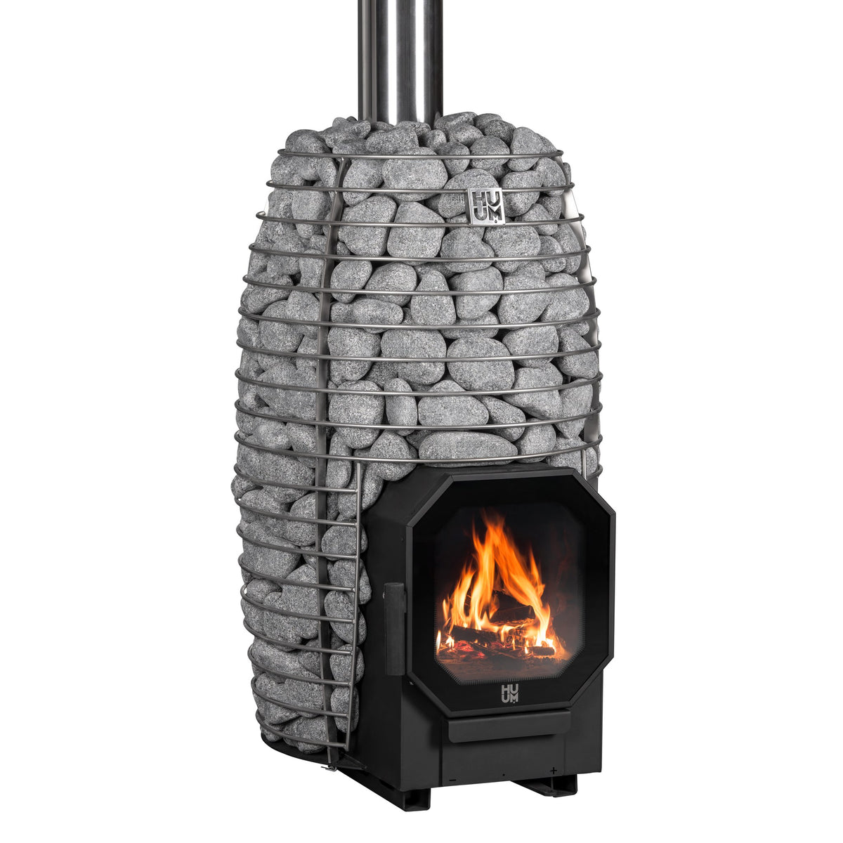 HUUM HIVE Flow wood burning sauna stove seen from the side