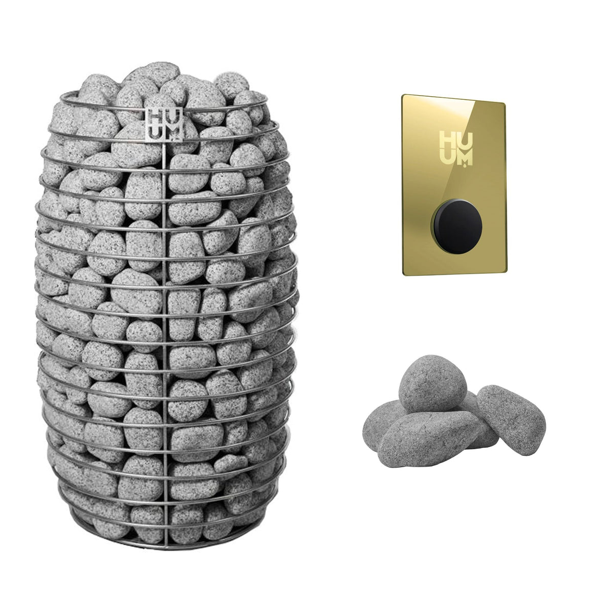 HUUM HIVE Mini 11 Sauna Heater Package | UKU Control and Stones sauna heater package with the gold UKU control panel and sauna stones