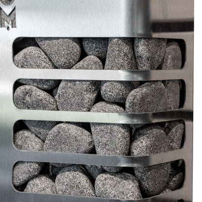 Stainless steel enclosure and stones of the HUUM STEEL Mini