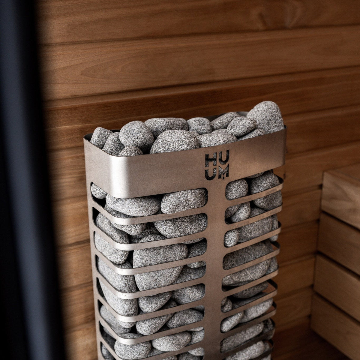 HUUM STEEL Mini 4 sauna heater in a sauna