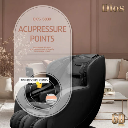 Feature detail view of the Kahuna Dios 6800 Massage Chair (DO-6800) – full body massage chair