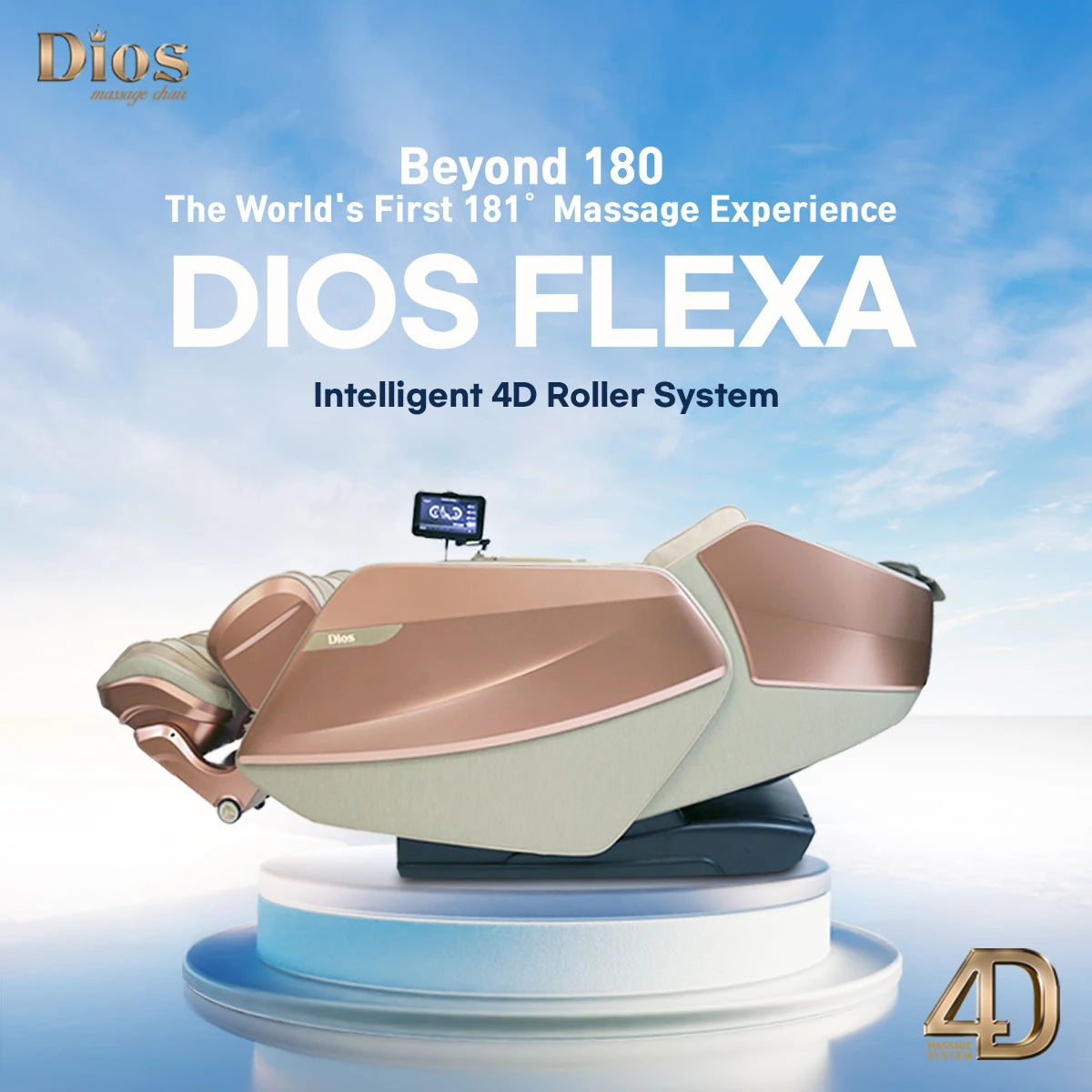 Front angle view of the Kahuna Dios Flexa Massage Chair (DIOSFlexa) – full body massage chair