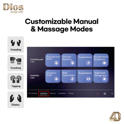 Foot massage rollers of the Kahuna Dios Flexa Massage Chair (DIOSFlexa) – full body massage chair