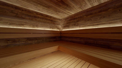 ThermaSol Lumaria interior, cove lighting along the bench backrest