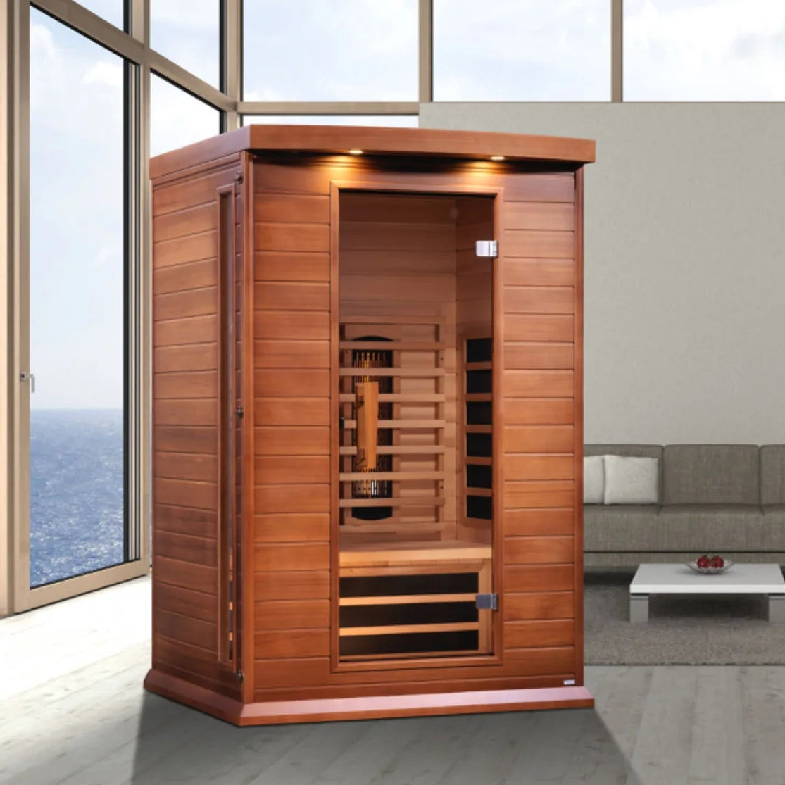 Maxxus 2-Person Full Spectrum Near Zero EMF FAR Infrared Sauna | Canadian Red Cedar