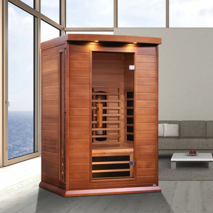Maxxus 2-Person Full Spectrum Near Zero EMF FAR Infrared Sauna | Canadian Red Cedar