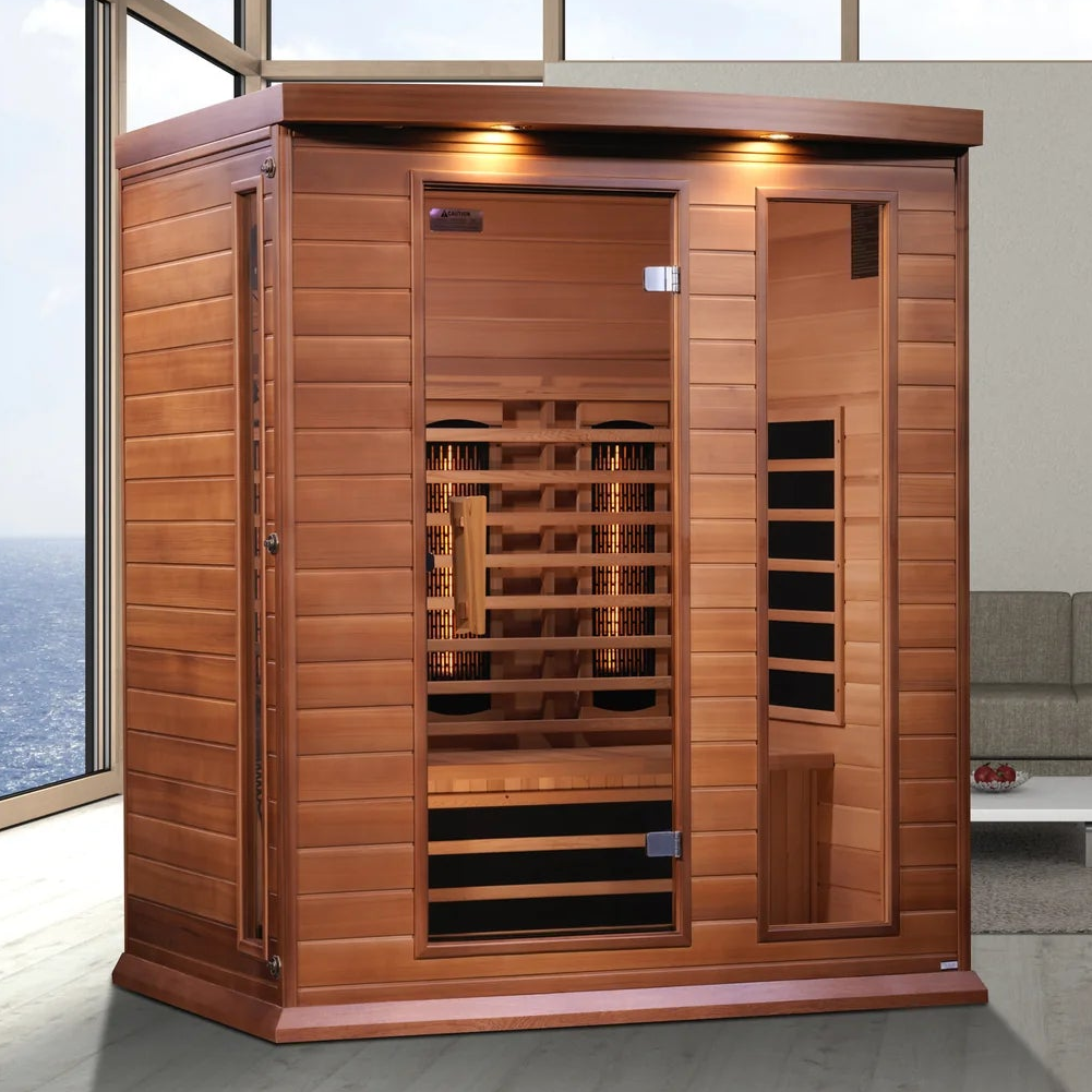 Maxxus 3-Person Full Spectrum Near Zero EMF FAR Infrared Sauna | Canadian Red Cedar