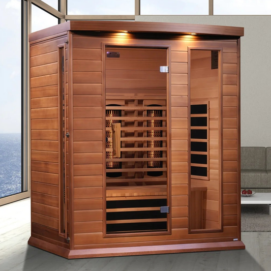Maxxus 3-Person Full Spectrum Near Zero EMF FAR Infrared Sauna | Canadian Red Cedar