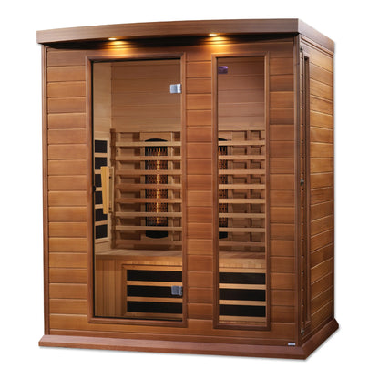 Front view 3 of the Maxxus 3-Person Full Spectrum Near Zero EMF FAR Infrared Sauna (MX-M306-01-FS CED) – full spectrum infrared sauna