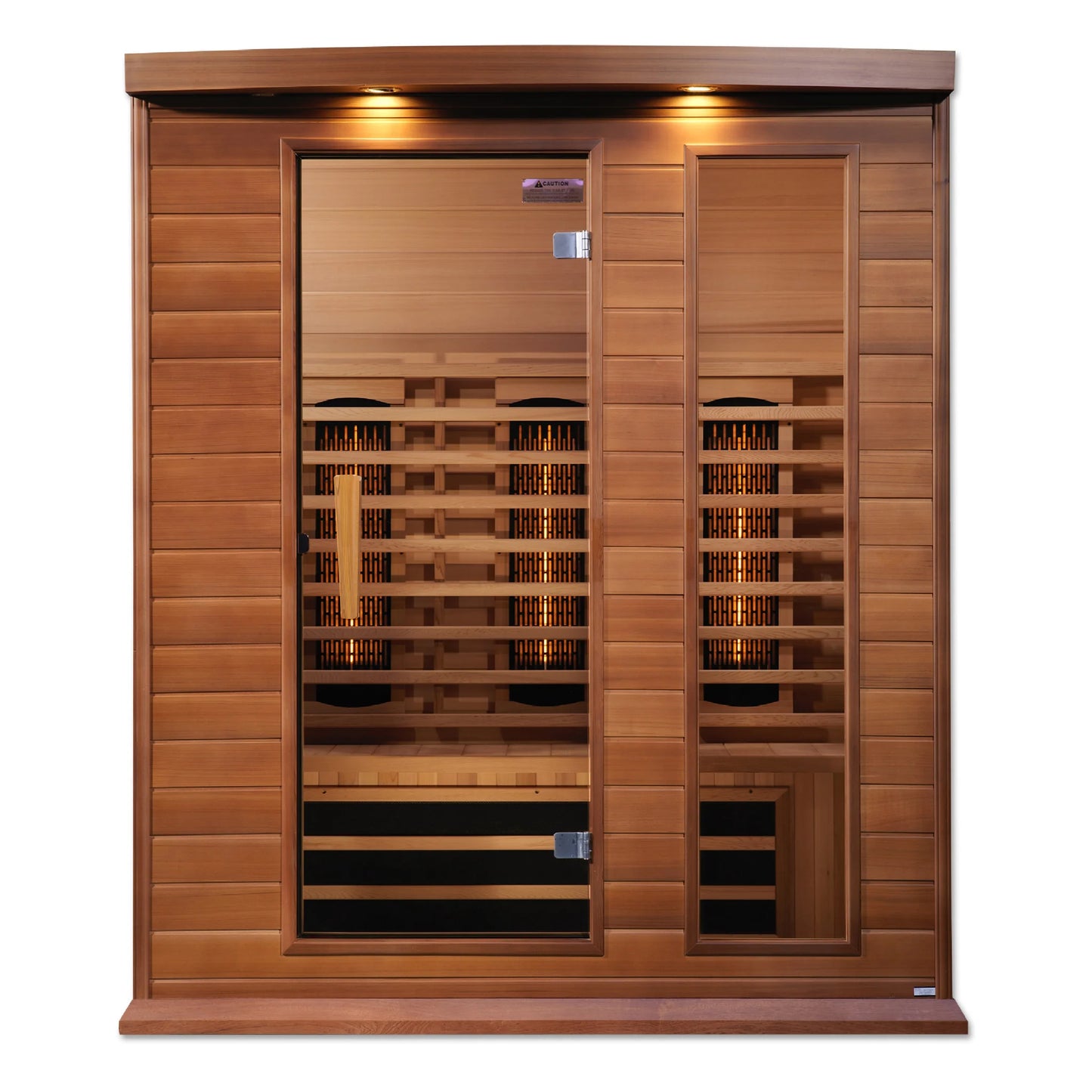 Front view of the Maxxus 3-Person Full Spectrum Near Zero EMF FAR Infrared Sauna (MX-M306-01-FS CED) – full spectrum infrared sauna
