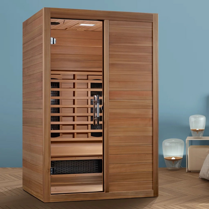 Maxxus S-Line 2-Person Full Spectrum Near Zero EMF FAR Infrared Sauna | Pacific Cedar