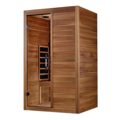 Front view 5 of the Maxxus S-Line Yoga 2-Person Full Spectrum Near Zero EMF FAR Infrared Sauna (MX-S206-01-FS-PC) – full spectrum infrared sauna