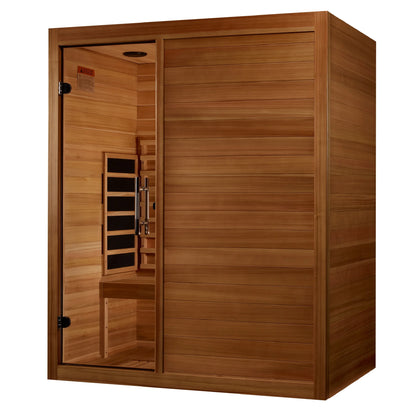 Front view 3 of the Maxxus S-Line Yoga 3-Person Full Spectrum Near Zero EMF FAR Infrared Sauna (MX-S306-01-FS-PC) – full spectrum infrared sauna