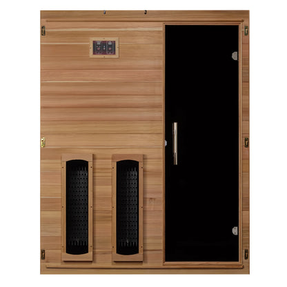 Front view 9 of the Maxxus S-Line Yoga 3-Person Full Spectrum Near Zero EMF FAR Infrared Sauna (MX-S306-01-FS-PC) – full spectrum infrared sauna