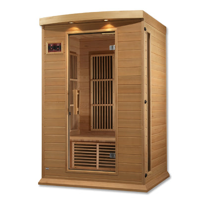 Rear view of the Maxxus 2-Person Low EMF FAR Infrared Sauna (MX-K206-01) | Canadian Hemlock — infrared sauna