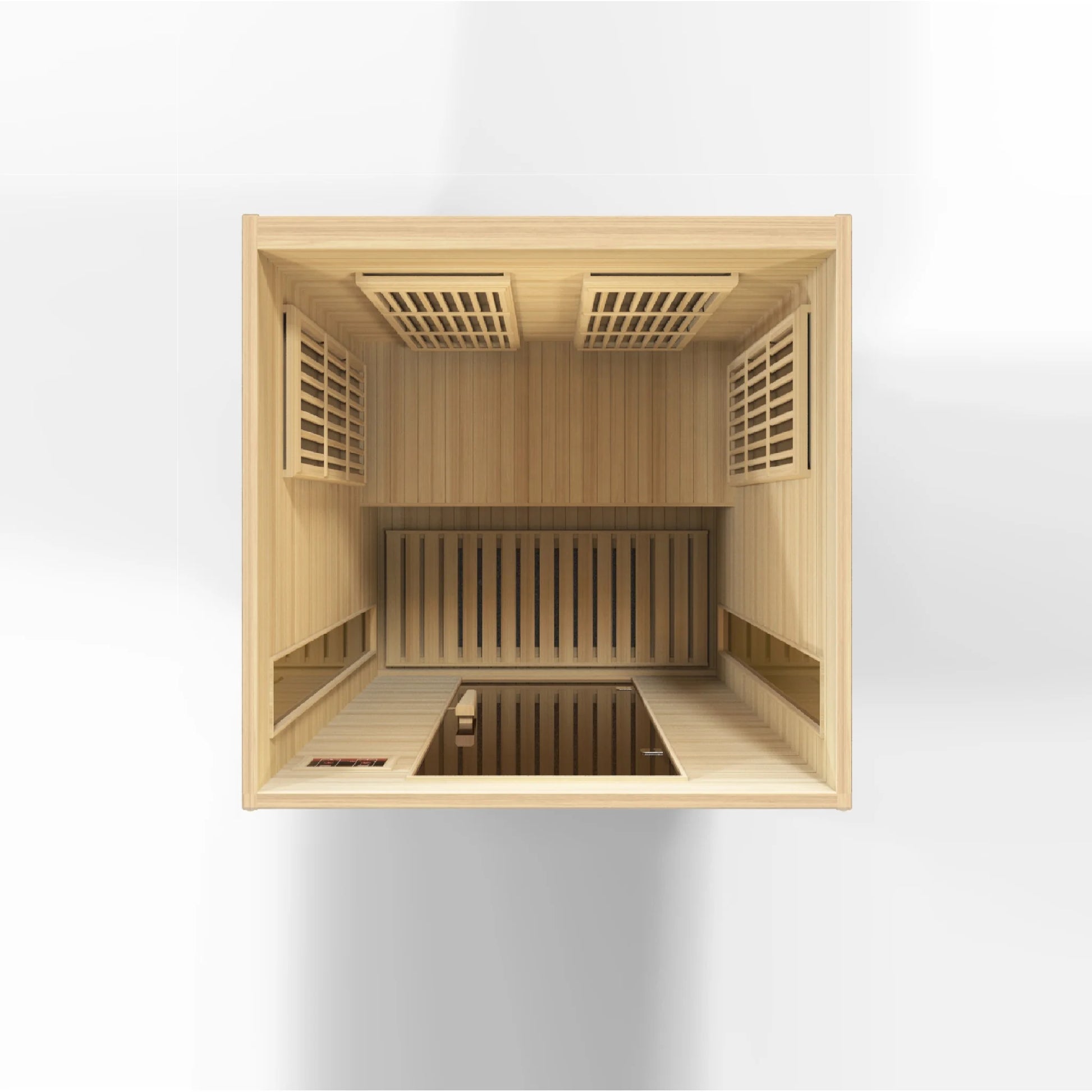 View of the Maxxus 2-Person Low EMF FAR Infrared Sauna (MX-K206-01) | Canadian Hemlock — infrared sauna