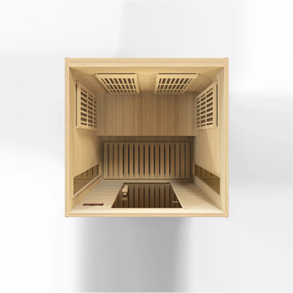 View of the Maxxus 2-Person Low EMF FAR Infrared Sauna (MX-K206-01) | Canadian Hemlock — infrared sauna