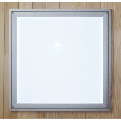 Interior lamp detail of the Maxxus 2-Person Low EMF FAR Infrared Sauna (MX-K206-01) | Canadian Hemlock — infrared sauna