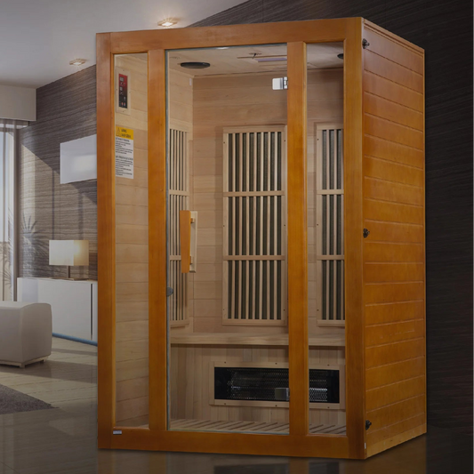 Maxxus Aspen 2-Person FAR Infrared Sauna | J-Series Dual-Tech | Canadian Hemlock